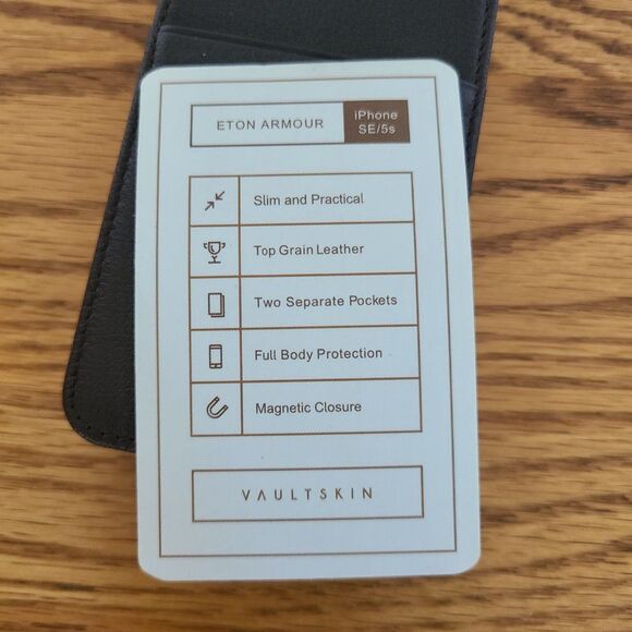 NWT Vaultskin London iPhone SE Brown Leather Eton Armour Slim Wallet Phone Case - Picture 7 of 16